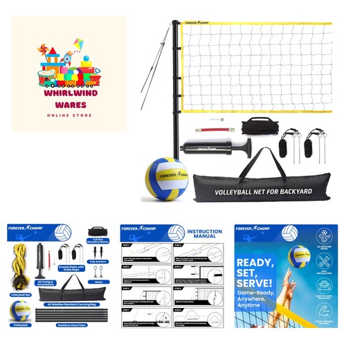 Lightweight volleyball net set - volleyball,